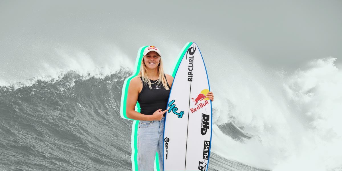 Molly Picklum surfing in Fiji